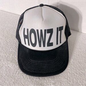 5/$25 Vintage Otto Black White Howz It Mesh Back Snap Back Trucker Hat